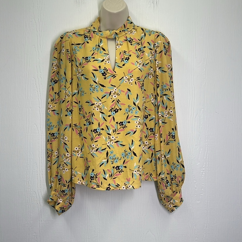 Anthropologie - Maeve Meadowsweet Colorful Floral Long Sleeve Blouse Size 0 - Picture 3 of 15